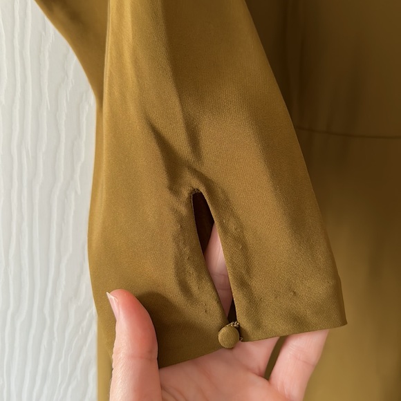 Elizabeth and James Silk Dark Olive Mini Dress M - Picture 10 of 14